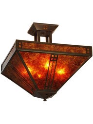 Prairie Semi-Flush Ceiling Light In Bronze Finish